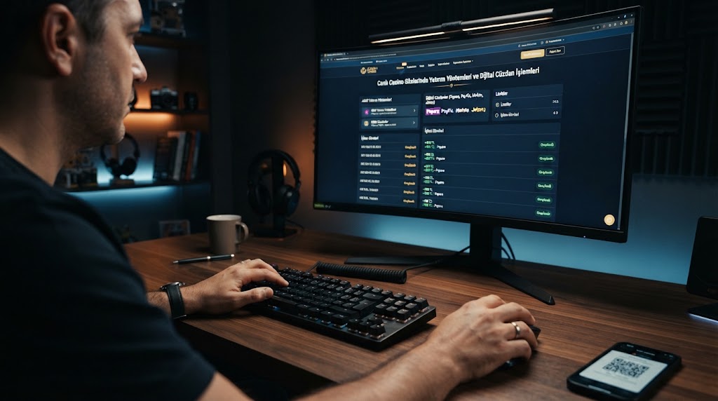 canli casino sitelerinde yatirim yontemleri detaylarını inceleyen oyuncunun gözünden ekran görünümü.